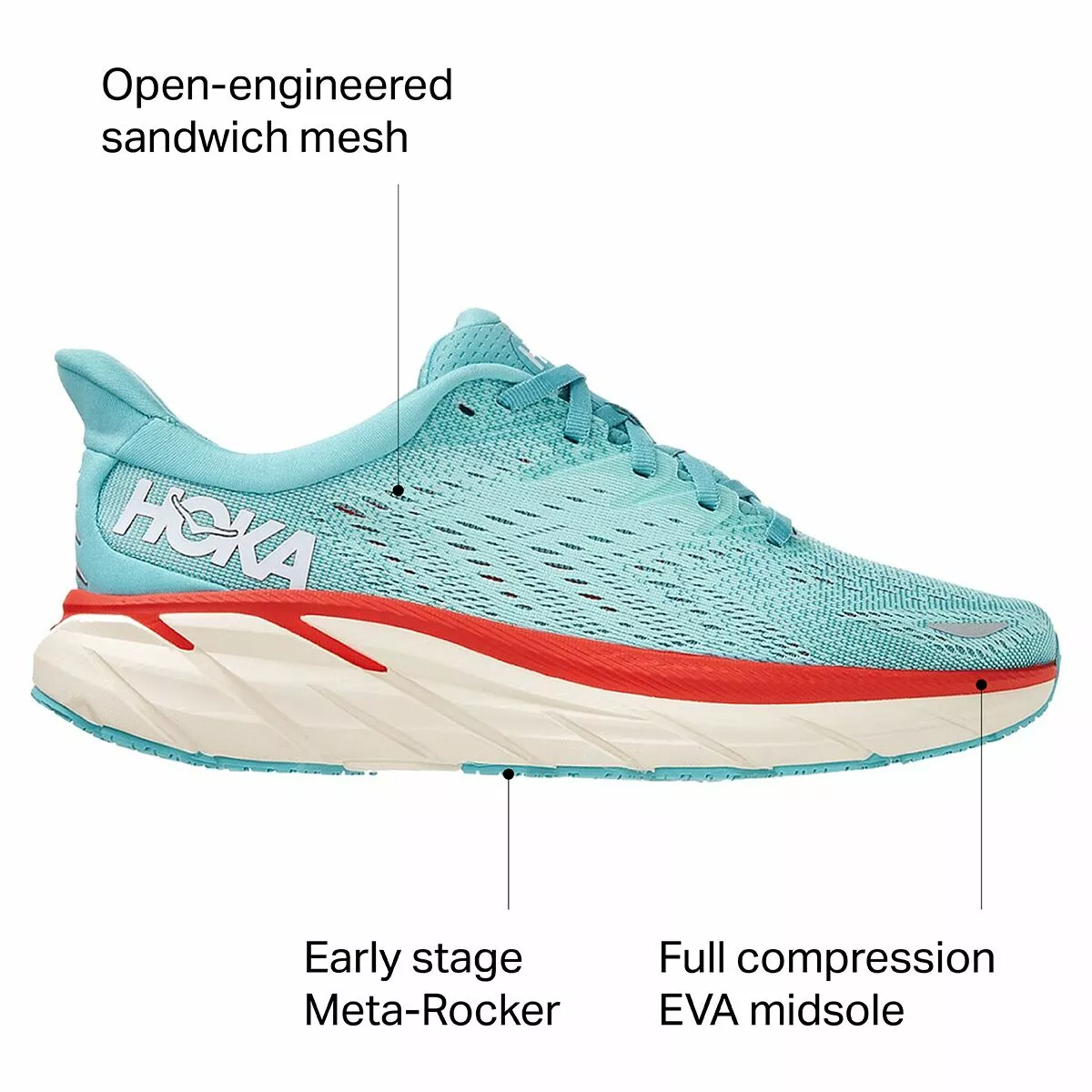 HOKA ONE ONE Clifton 8 Running Shoe Women's 2 HOKA ONE ONE Clifton 8 Running Shoe Women's - Image 2